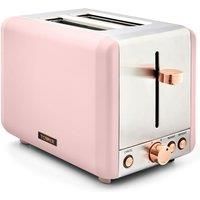 Tower T20036PNK Cavaletto 2-Slice Toaster with Defrost/Reheat, Stainless Steel, 850 W, Marshmallow Pink and Rose Gold