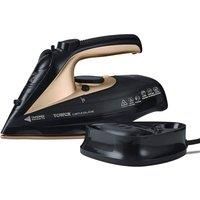 Tower T22008BKG CeraGlide Cordless Iron with Ceramic Soleplate and Variable Steam Function, Black and Rose Gold