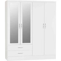 Seconique Nevada White High Gloss Bedroom Range - Wardrobes Chest Bedsides