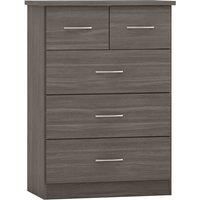 Seconique Nevada 3+2 Drawer Chest - Black Wood Grain