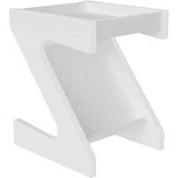 Naples Side End Table White Z Shaped Storage