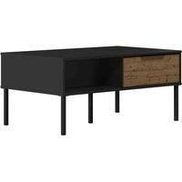 Madrid Coffee Table 1 Drawer in Black with Acacia Wood Effect Finish