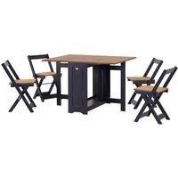 Santos Extending Butterfly Dining Set Blue and Distressed Waxed Pine