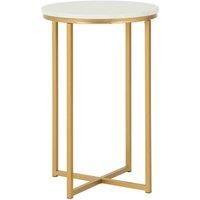 Seconique Dallas Side Table in Marble/Gold Effect