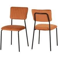 Seconique Sheldon Chair Set of 4 in Burnt Orange Velvet Fabric