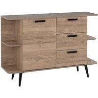 Seconique Sideboard, Engineered Wood, Mid Oak Effect/Grey, W 1400mm x D 400mm x H 960mm