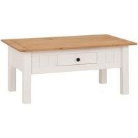 Seconique Coffee Table, Engineered Wood, White/Natural Wax, W 1000mm x D 600mm x H 440mm