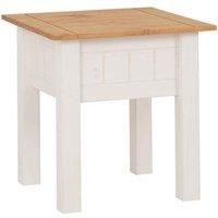 Seconique Lamp Table, Engineered Wood, White/Natural Wax, W 505mm x D 505mm x H 525mm