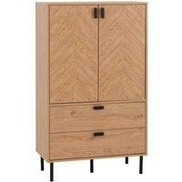 Seconique Cabinet, Engineered Wood, Medium Oak Effect, W 800mm x D 400mm x H 1340mm