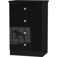 Tedesca 4-Drawer Deep Chest of Drawers - Black