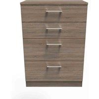 Tenby Dark oak effect 4 Drawer Deep Chest (H)1075mm (W)765mm (D)415mm