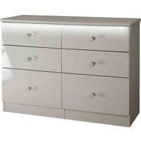 Swift Lumiere Ready Assembled High Gloss 6 Drawer Midi Chest With Lights