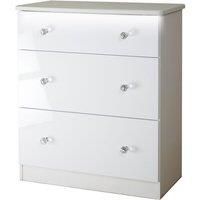 Zodian Wide Chest of 3 Drawers  White