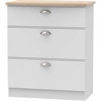 Tilly Ready Assembled 3 Drawer Deep Chest Grey