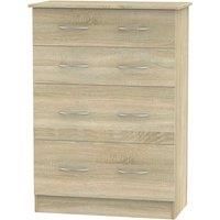 Welcome Furniture Ready Assembled Coventry 4 Drawer Deep Chest Bardolino Light Oak