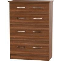 Ready Assembled Coventry 4 Drawer Deep Chest Noche Walnut