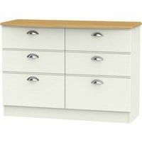 Ready Assembled Tilly 6 Drawer Wide Chest Cream