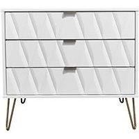 Welcome Furniture Ready Assembled Diamond 3 Drawer Chest In Kashmir Matt