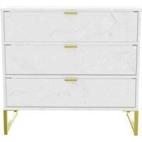 Ready Assembled Copenhagagen 3 Drawer Chest (diego) - Marble