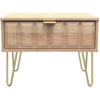 Welcome Furniture Ready Assembled Cuba 1 Drawer Midi Chest With Legs - Bardolino Oak