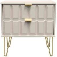 Ready Assembled Cuba 2 Drawer Midi Chest - Kashmir Matt