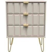 Ready Assembled Cuba 3 Drawer Midi Chest With Legs - Kashmir Matt