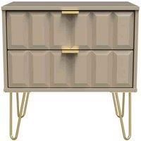 Ready Assembled Cuba 2 Drawer Midi Chest - Mushroom