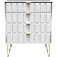 Ready Assembled Cuba 4 Drawer Chest - White Matt