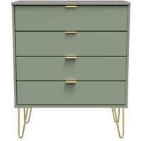 Ready Assembled Hirato 4 Drawer Chest -Reed Green