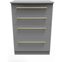 Ready Assembled Waltham 4 Drawer Deep Chest - Dust Grey