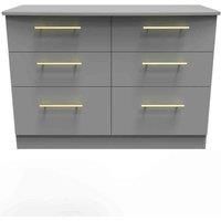 Welcome Furniture Ready Assembled Waltham 6 Drawer Midi Chest - Dust Grey