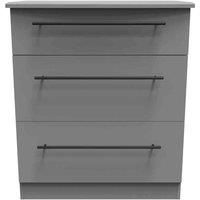 Ready Assembled Finsbury 3 Drawer Deep Chest - Dust Grey