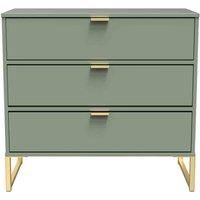 Ready Assembled Copenhagagen 3 Drawer Chest (diego) -Reed Green