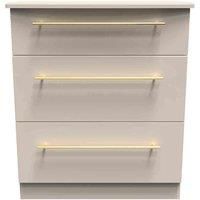 Ready Assembled Waltham 3 Drawer Deep Chest - Kashmir Matt