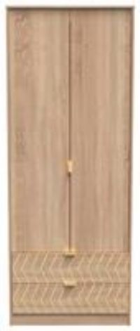 Tivoli 2 Door 2 Drawer Wardrobe  Oak