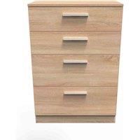 Welcome Furniture Fourrisse 4 Drawer Deep Chest - Bardolino Oak