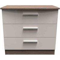 Welcome Furniture Fourrisse 3 Drawer Chest - Kashmir Gloss and Darkolino