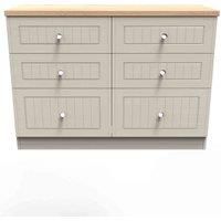 Ready Assembled Wilcox 6 Drawer Midi Chest - Kashmir Ash and Oak