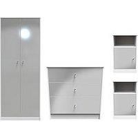 Swift Verity Ready Assembled 4 Piece Bedroom Package 2- - 2X Bedside (017) Chest (049) Wardrobe (060)