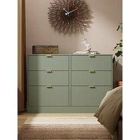 Welcome Furniture Ready Assembled Nashville 6 Drawer Midi Chest In Reed Green