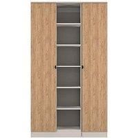 Welcome Furniture Ready Assembled Bora 2 Door Open Shelf Triple Wardrobe