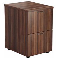 TC Office Deluxe 2 Drawer Filing Cabinet A4 Height 710mm, Dark Walnut