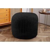 Hippo Relaxing Footstool Cube Bean Bag | Home Furniture Living Room | Lightweight Soft & Comfy | Jumbo Cord Square Foot Rest Pouffe Beanbags (Black)