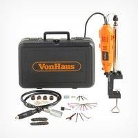 VonHaus -135W Rotary Multi Tool Set - 40Pcs Accessories Kit with Stand - Rotary Combi Tool - 6 Speeds with Flexi Shaft - Mini Grinder, Drill, Cut, Trim, Tools & Sand in DIY - DREMEL Compatible