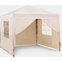 VonHaus Pop Up Gazebo 2.5x2.5m Marquee with Removable Side Panels – Ivory