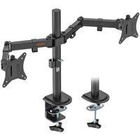 Dual Monitor Mount - Double Arm Desk Clamp Stand for 13-32" VESA Screens