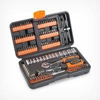 VonHaus 130pc Socket + Bit Set Including 72-Teeth Ratchet Handle - Useful for Everyday DIY, Bike Repairs, Light Duty car Repairs & Screw Driving