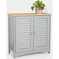 VonHaus Grey Bathroom Storage Cabinet Free Standing Unit With Shelves Furniture