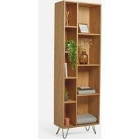 VonHaus Capri Split Shelf Unit Oak Effect Book Case 9 Tier Shelves Retro Style