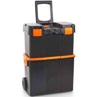 VonHaus Roller Tool Box - Stackable Boxes, Lockable Cover & Removable Tray